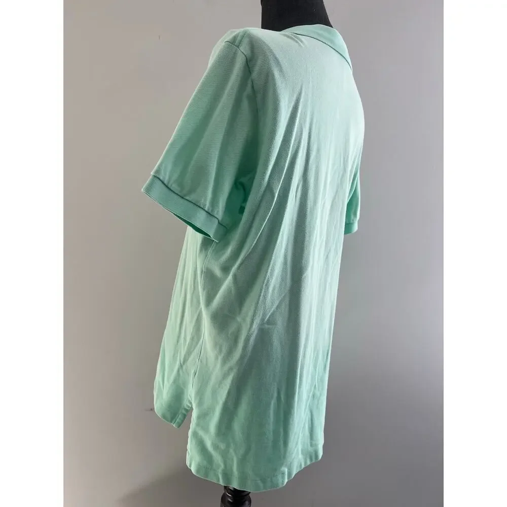 Polo Ralph Lauren 100% Pique Cotton Collared Shirt Mint Green Pink Size Large SG